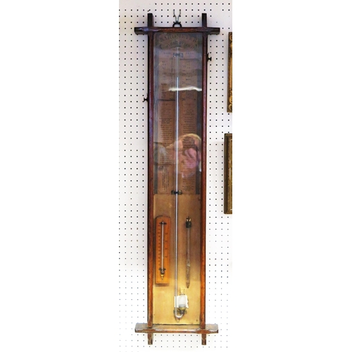 1284 - An Admiral Fitzroy barometer, of traditional design with barometer, thermometer etc. 102cm high.