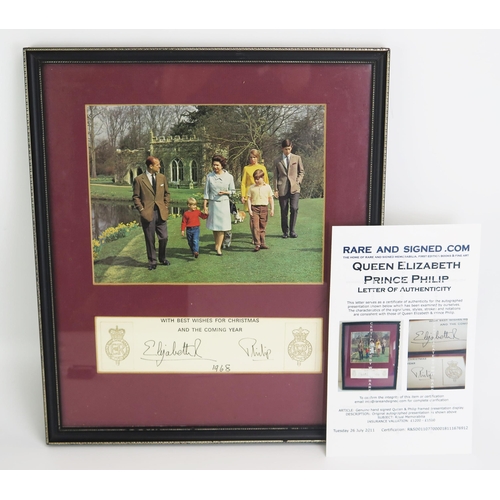 1294A - A Queen Elizabeth and Prince Philip 1968 Signed Presentation Display with COA