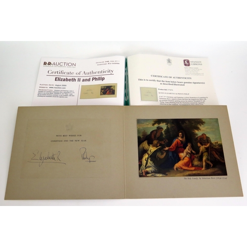 1294C - A Queen Elizabeth and Prince Philip Signed Christmas card with COA