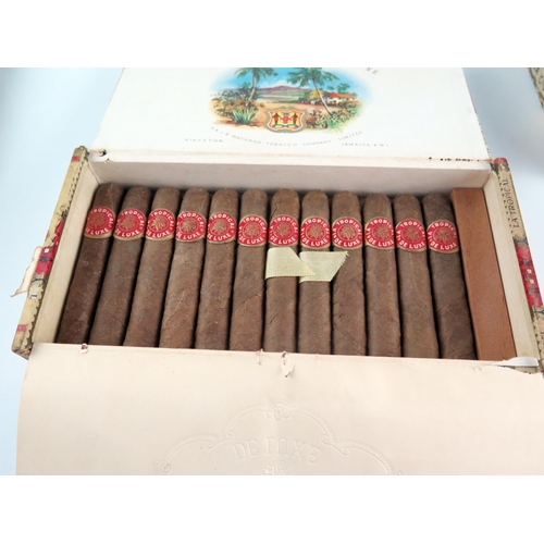 1306 - One box Jamavana Minor Coronas cigars, broken seal to box together with three other boxes of partly ... 