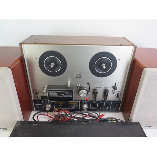 1320 - An Akai 4000DS Reel to Reel Tape Recorder with Akai QX-3700 Speakers and Cambridge P40 Amplifier