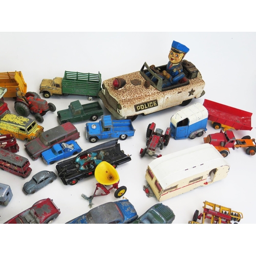 1326 - Collection of Playworn Diecast including Spot-On, Matchbox, Corgi, Dinky, Huskey etc., Fisher Price ... 