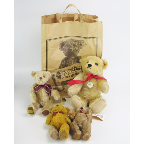 1335D - Steiff 1909 Classic Teddy Bear with growler and tags 000379, Merrythought Tommy Bear GC11GD with tag... 