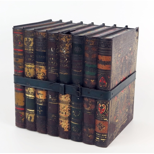 1345 - Huntley and Palmer, a  literature biscuit tin modelled as eight novels including History of England,... 