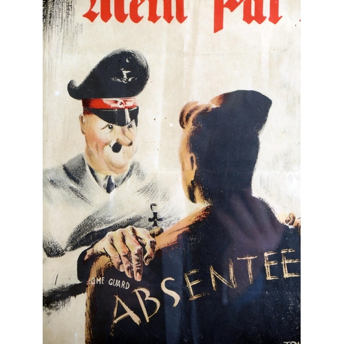 1374 - A World War II H.M. Stationery Office , Home Guard 'Mein Pal' propaganda poster, published by Wm. Br... 