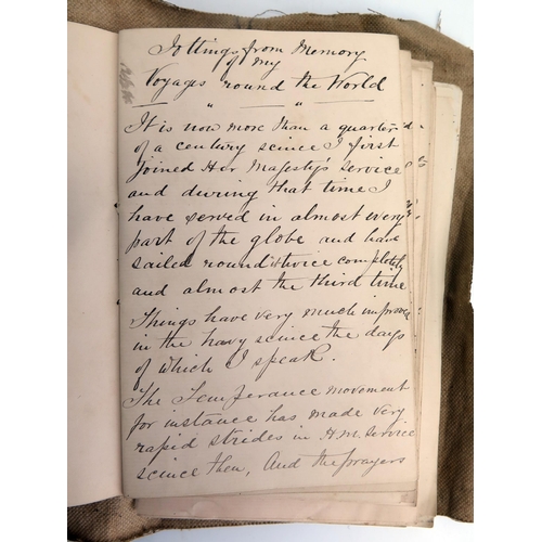 1388 - OF VICTORIAN NAVAL INTEREST
Thomas George Manning RN, original hand written account of 'Jottings fro... 