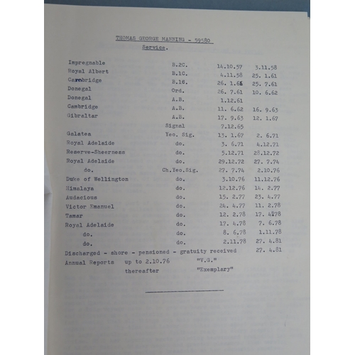 1388 - OF VICTORIAN NAVAL INTEREST
Thomas George Manning RN, original hand written account of 'Jottings fro... 