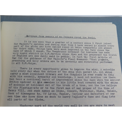 1388 - OF VICTORIAN NAVAL INTEREST
Thomas George Manning RN, original hand written account of 'Jottings fro... 