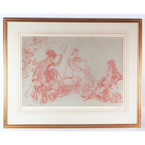 1401 - After William Russell Flint, 'Discussion' limited edition print, published 1969, signed in pencil by... 