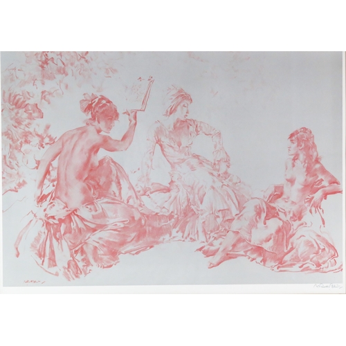 1401 - After William Russell Flint, 'Discussion' limited edition print, published 1969, signed in pencil by... 