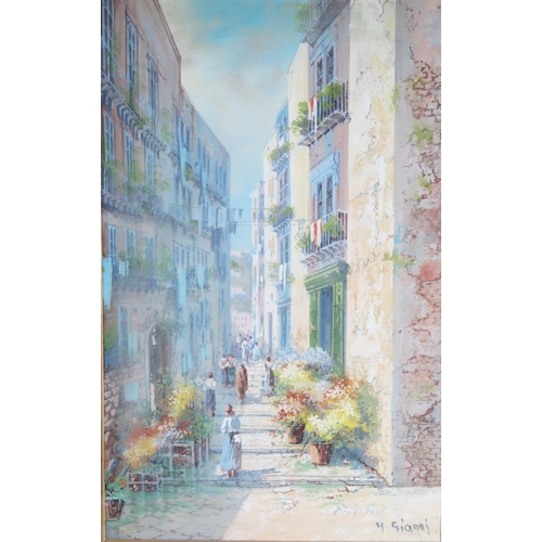 1403 - Y Gianni (Italian, 19th/20th Century) Italian street scene, watercolour, signed bottom right, 48 x 3... 