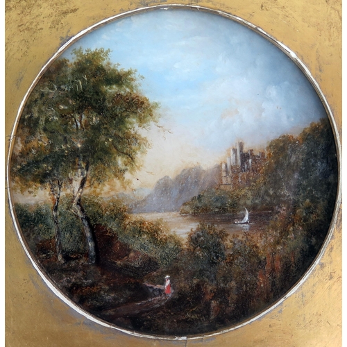 1410 - 19th Century Continental School
A pair of circular landscapes, with figures in the foreground, each ... 