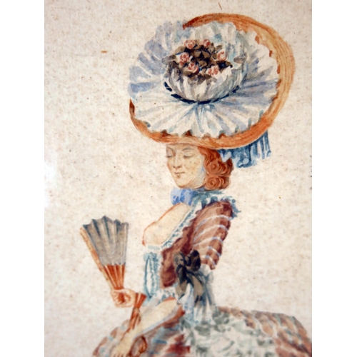 1416 - Study of Tilly Losch in 18th century costume, water colour, unsigned and undated, 24 x 19cm,
*Tilly ... 