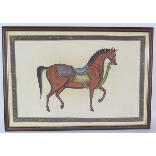 1421 - Indo-Persian school,
Study of horse, gouache,
46 x 70cm F & G.