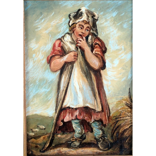 1423 - Continental school, 'Young Peasant Girl'
oil on board, 17 x 12cm