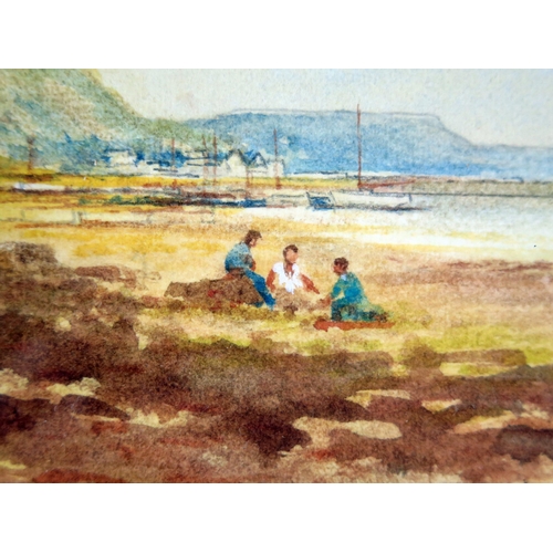 1424 - N Bradley-Carter,
'Fossil Hunters at Lyme Regis'
Watercolour, signed bottom left, 12.5 x 18cm.
F & G... 