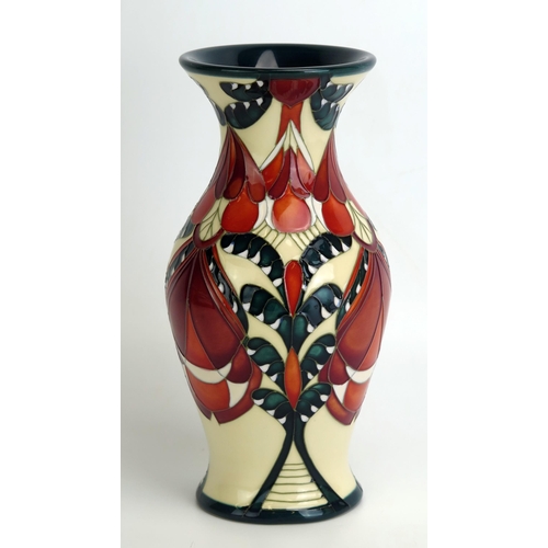 1522 - A Moorcroft pottery vase, 'Temple of The Sun' decoration by Paul Hilditch, released in 2009, 19.5cm ... 