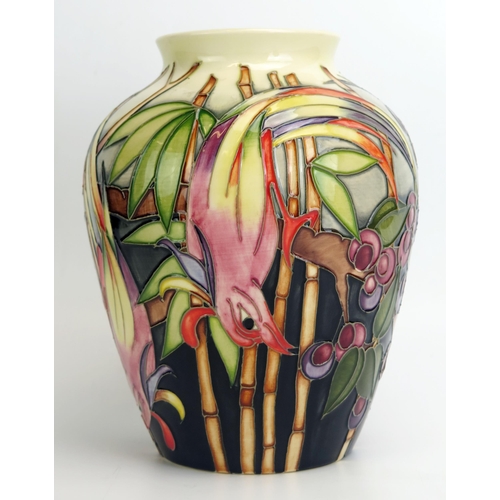 1526 - A Moorcroft pottery vase, 'Fruit Thief', designed by Emma Bossons, released in 2002, trial piece, 21... 