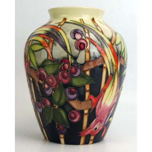 1526 - A Moorcroft pottery vase, 'Fruit Thief', designed by Emma Bossons, released in 2002, trial piece, 21... 