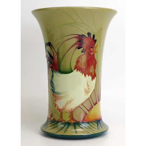 1531 - A Moorcroft pottery 'Trial' vase, with 'Cockerel' pattern decoration by Nicola Slaney, produced in 2... 