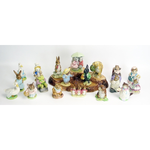 1544 - A collection of Beswick Beatrix Potter figurines, with brown backstamps, includes Cousin Ribby, Litt... 