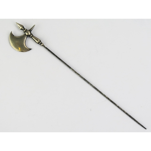 157 - A Charles Horner Silver Hat Pin in the form of a Halberd, 15cm, 3.81g