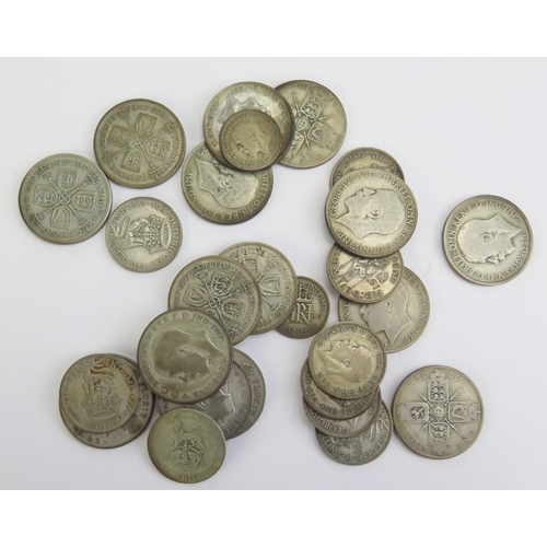 1573 - A Selection of GB .50 Silver Coins, c.220g