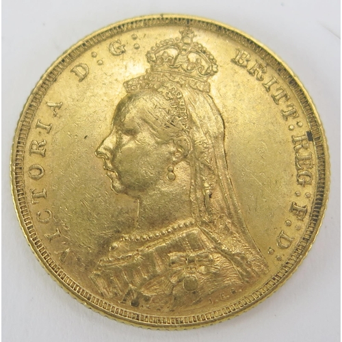 1583 - A Victoria Gold Sovereign Sovereign _ Melbourne mint 1889