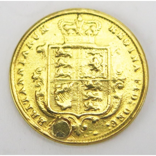 1588 - A Queen Victoria 1853 Half Sovereign (filled)