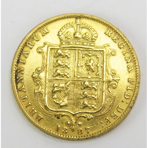 1591 - A Queen Victoria 1887 Half Sovereign