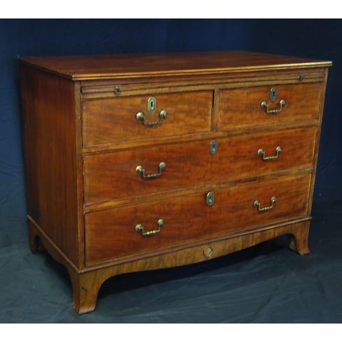 1618 - A George III mahogany chest, the rectangular top with a moulded edge, with brushing slide, containin... 