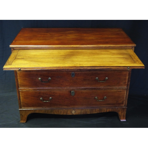 1618 - A George III mahogany chest, the rectangular top with a moulded edge, with brushing slide, containin... 