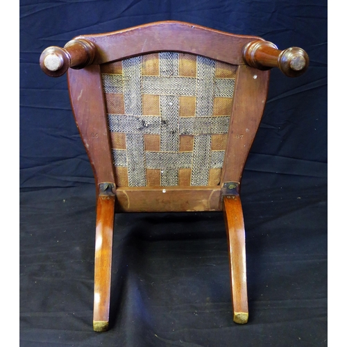 1630 - A Victorian mahogany hoop back campaign chair, to a standard Ross & Co design, with four detachable ... 