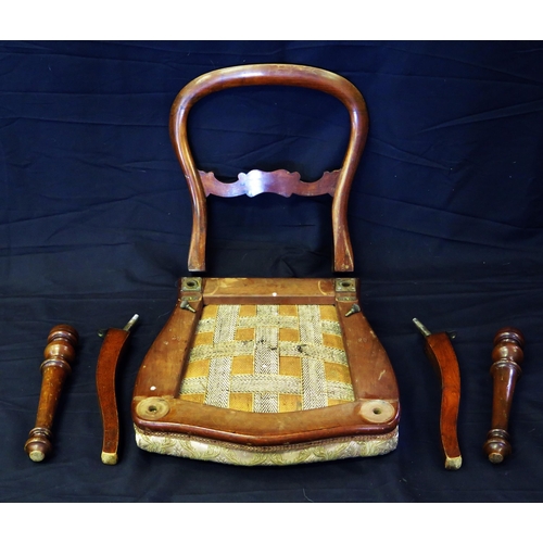 1630 - A Victorian mahogany hoop back campaign chair, to a standard Ross & Co design, with four detachable ... 