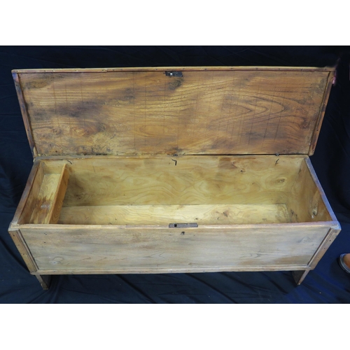 1641 - An antique elm and oak coffer of rectangular form, the hinged top with a moulded edge enclosing a ca... 