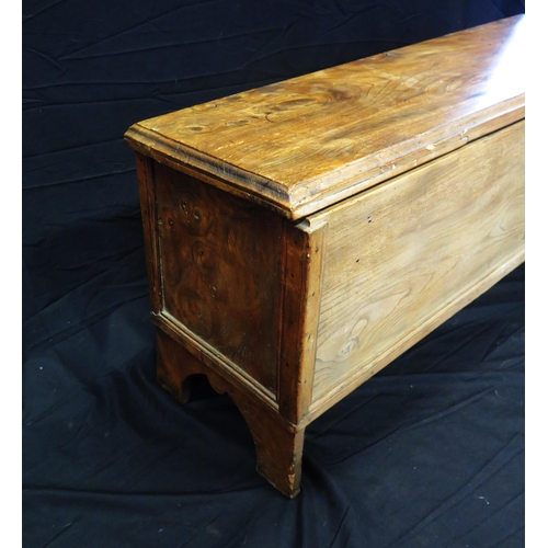 1641 - An antique elm and oak coffer of rectangular form, the hinged top with a moulded edge enclosing a ca... 