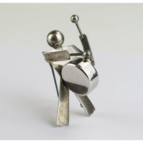 170 - A Charles Horner Silver Drummer Boy Brooch, Reg. No. 857611, 55mm tall, Chester 1948, 11.1g