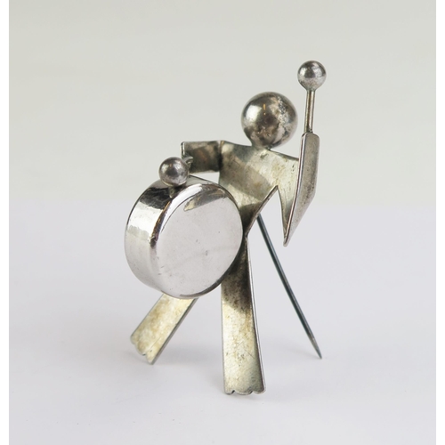 170 - A Charles Horner Silver Drummer Boy Brooch, Reg. No. 857611, 55mm tall, Chester 1948, 11.1g