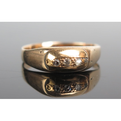 184 - A Precious Yellow Metal and Diamond Ring, rubbed marks, size P.5, KEE tested as 9ct, 3g. One stone m... 