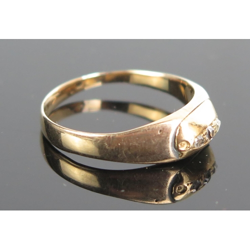 184 - A Precious Yellow Metal and Diamond Ring, rubbed marks, size P.5, KEE tested as 9ct, 3g. One stone m... 