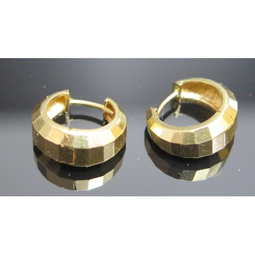 204 - A Pair of 18ct Gold Hoop Earrings14mm wide, 4.46g