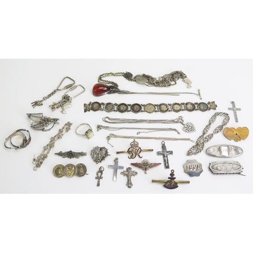 289 - A Selection of Victorian and later Silver and other Jewellery, 153g gross