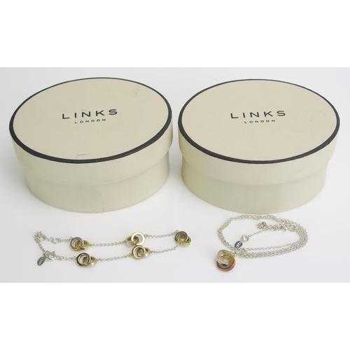 303 - A Links of London Silver and Gilt Necklace with matching bracelet (boxed)