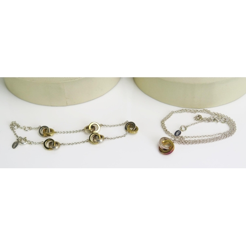 303 - A Links of London Silver and Gilt Necklace with matching bracelet (boxed)