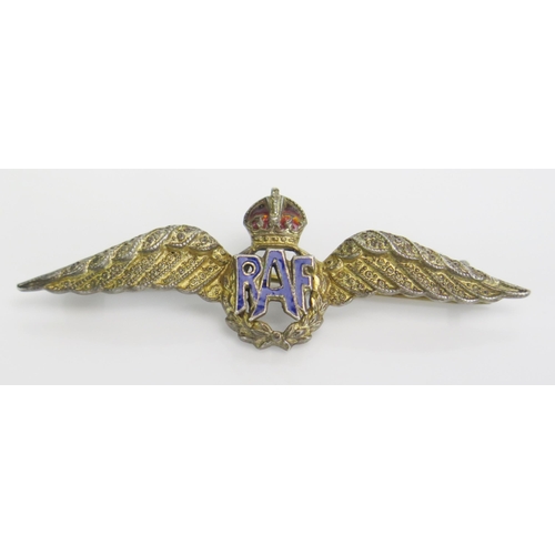 308 - A Silver Gilt and Enamel R.A.F. Brooch, 50mm