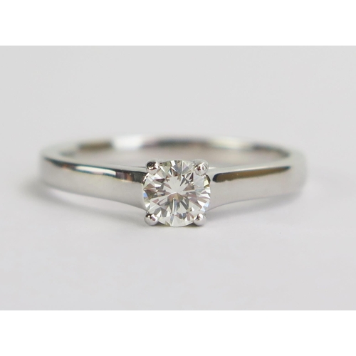 31 - A Platinum and Diamond Solitaire Ring, stamped 950, size L.5, 3.96g, 4.1mm diameter stone