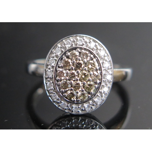 315 - A 14K Gold and Diamond Cluster Ring by LE VIAN, .46ct diamonds, stamped marks, 14x12mm head, size M.... 