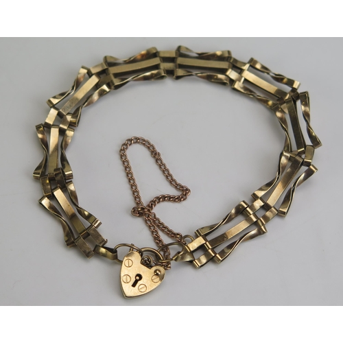 337 - A 9ct Gold Gate Link Bracelet, 6.62g