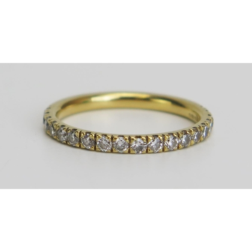 344 - An 18ct Gold and Diamond Nineteen Stone Half Eternity Ring, hallmarked, size L, 2.11g