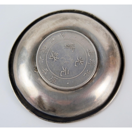 663 - A Chinese Pei Yang 1908 Coin Set Pin Dish